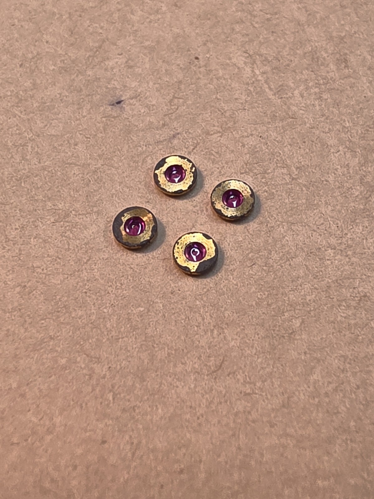 Lot Of 4 NOS Hamilton 18s Pocket Watch Hole 13 Upper Balance Jewels Parts