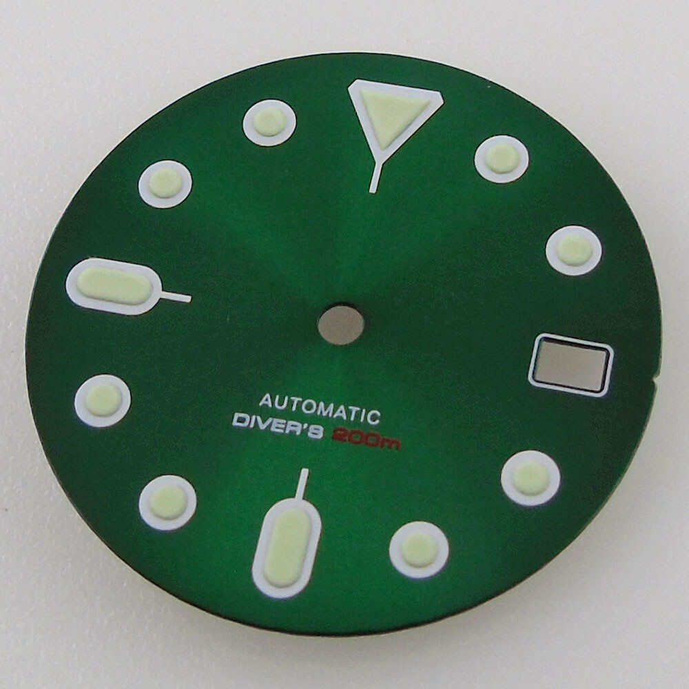 Fit NH35 NH36 29mm Watch Dial Black/Blue/Green For 3.8 Crown Case Date Window