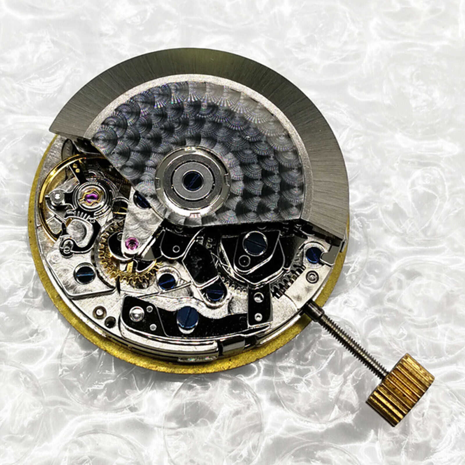 For 7750 Watch Dual Calendar 6Pin Automatic Mechanical Movement white Calendar