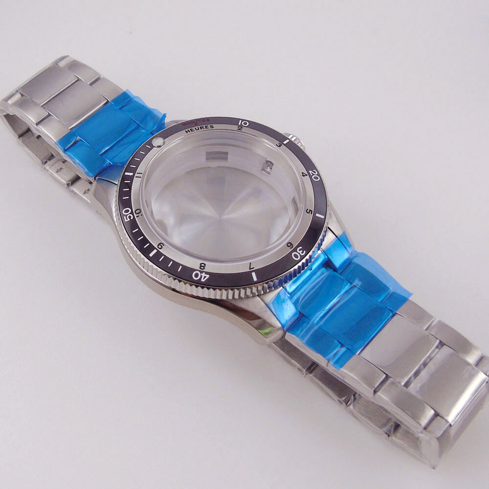 40mm Double Bow Domed Sapphire Crystal Watch Case Accessories for NH35 NH36 NH38