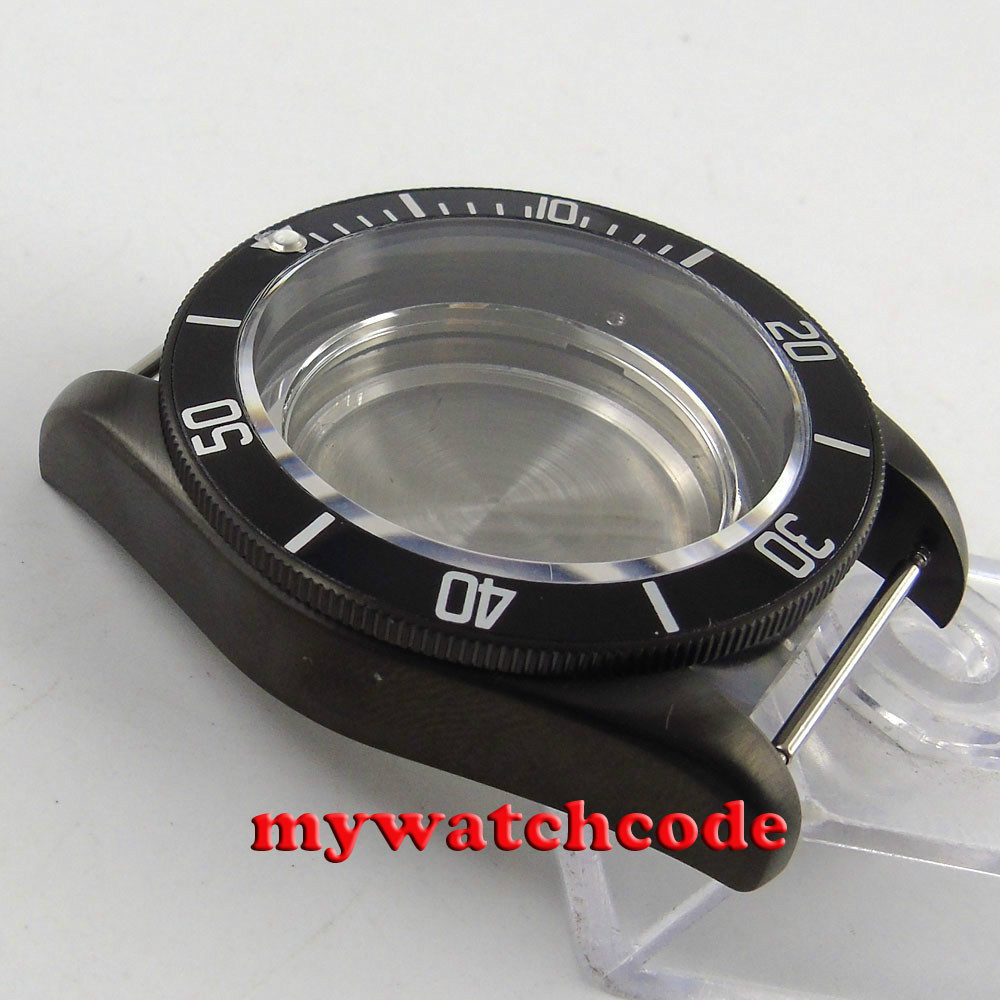 41mm sterile PVD black bay date Case Set for ETA 2824 2836 movement C124