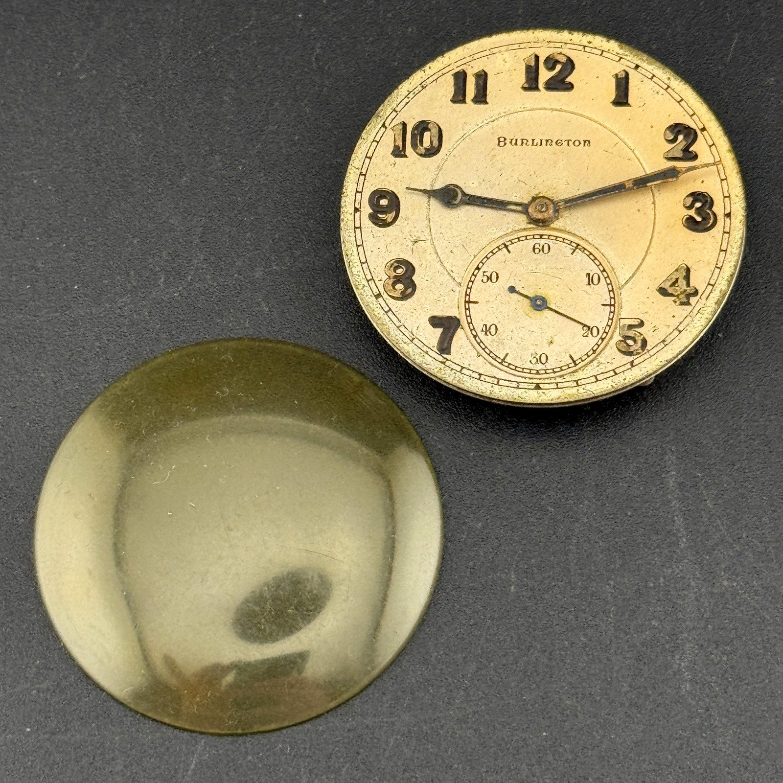 Antique Burlington Grade 275 12s 21J Hunting Pocket Watch Movement w/Crystal