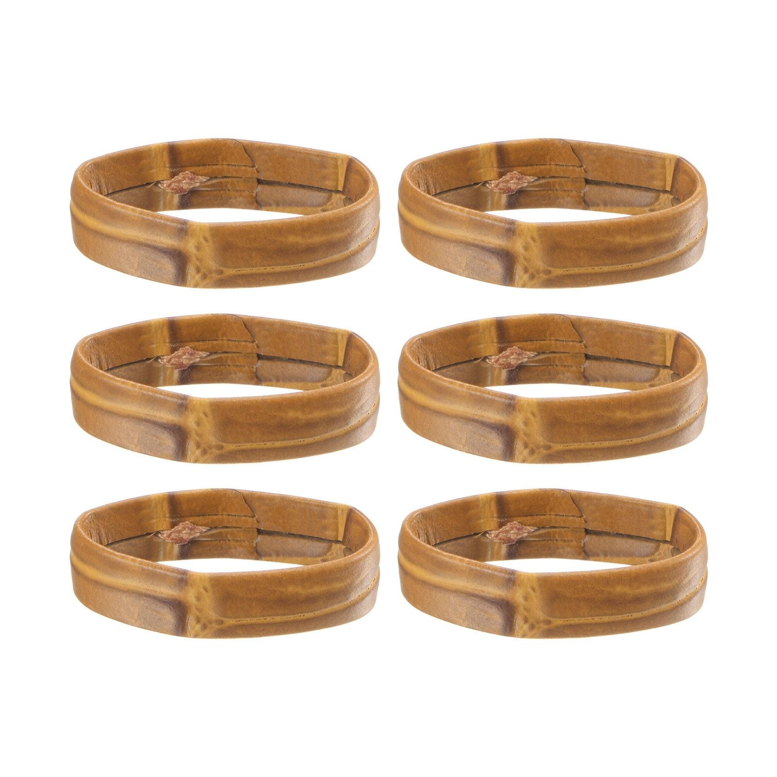 6 Pcs PU Leather Loops Retaining Ring for 20mm Width Watch Band, Brown