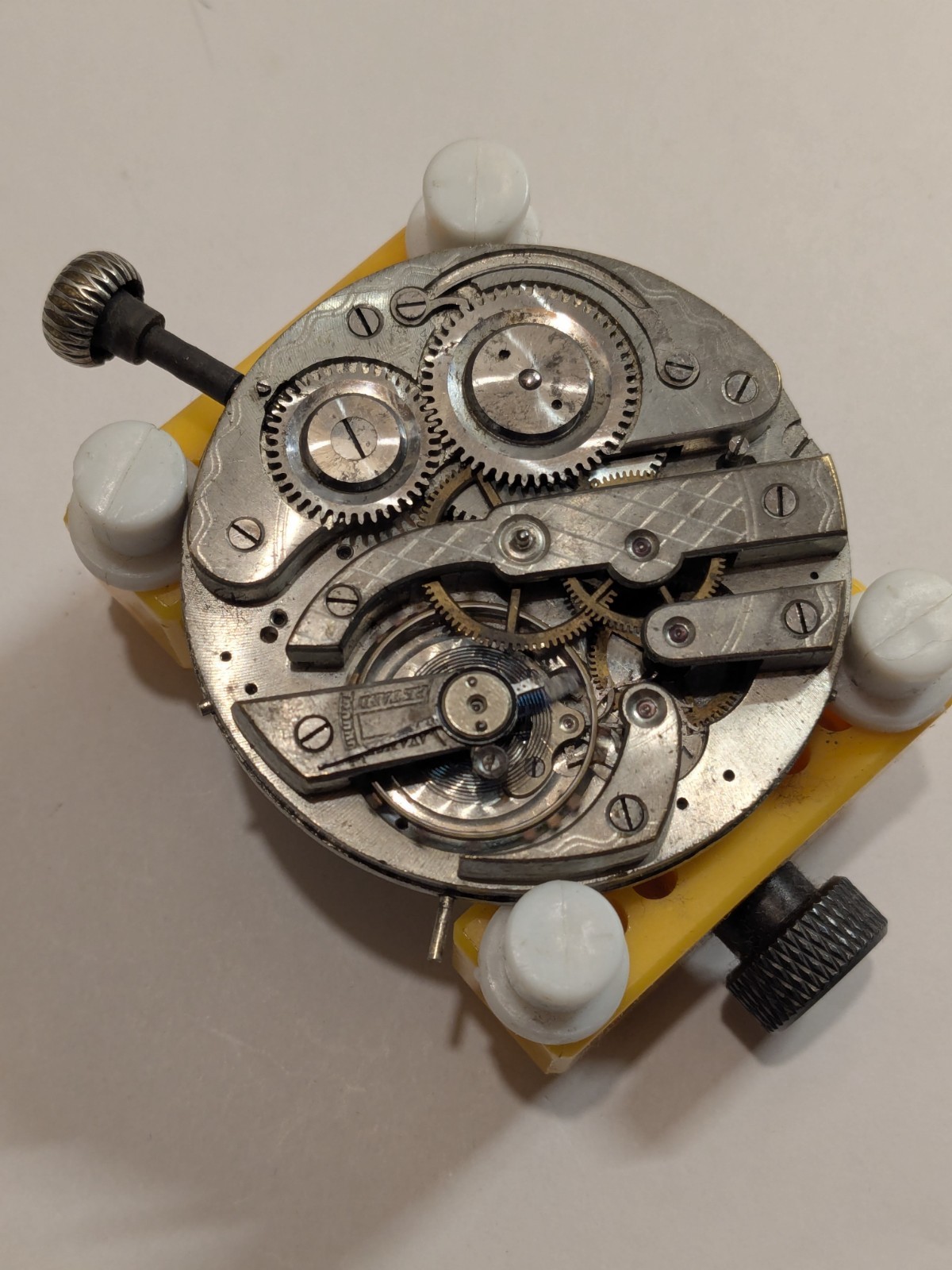 Big 28s 53+mm Triple Date + Antique Pocket Watch Movement Runs Unbranded
