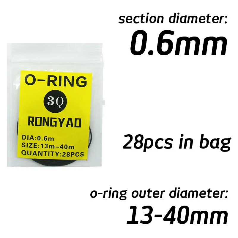 Watch Back Cover Gasket Sealing O-Ring 0.5 0.6 0.7 0.8mm 13-40mm Rear Seal Ring