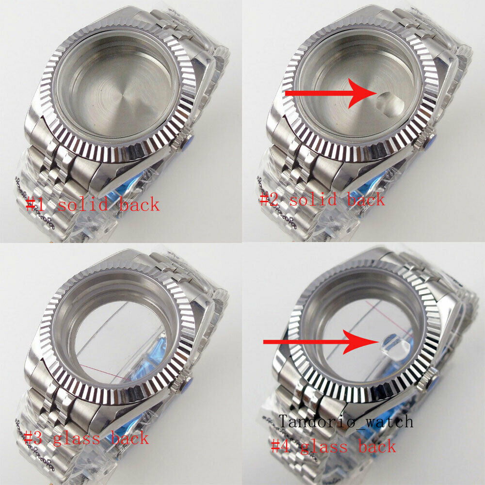 36MM Bliger Stainless Steel Watch Case Sapphire Jubilee Strap For NH35 MIYOTA DG
