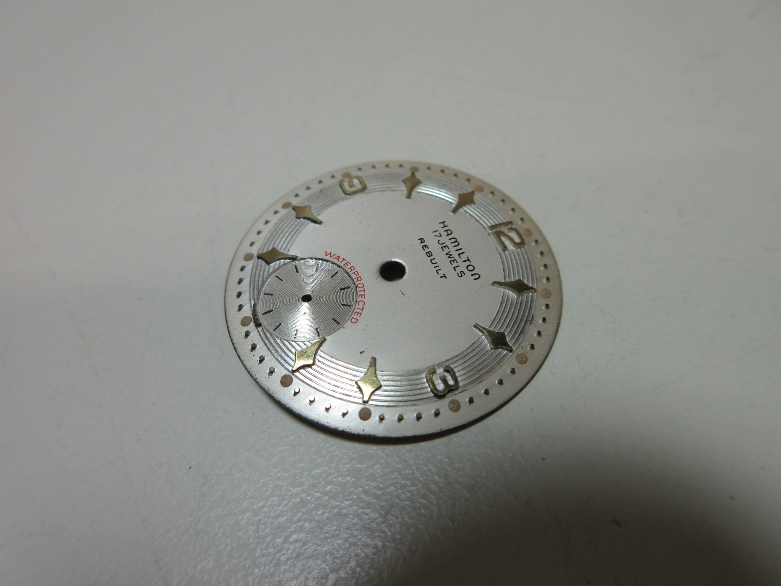 HAMILTON REBUILT MENS ROUND WATCH DIAL FACE WATCHMAKER REPLACEMENT PART #102