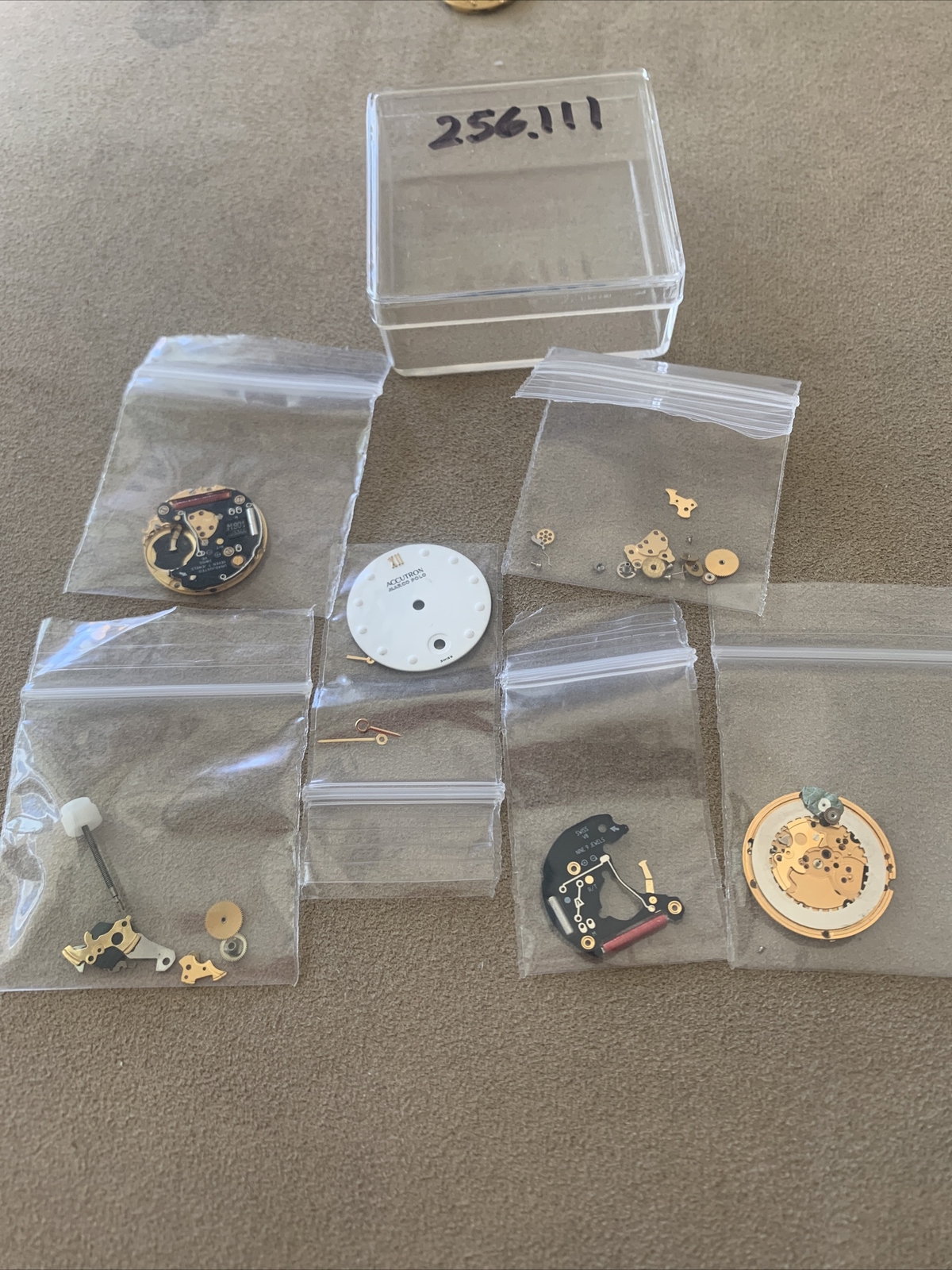 BUNDLE LOT ETA 256.0001 Movement Parts Accutron Marco Polo Dial SWISS Authentic