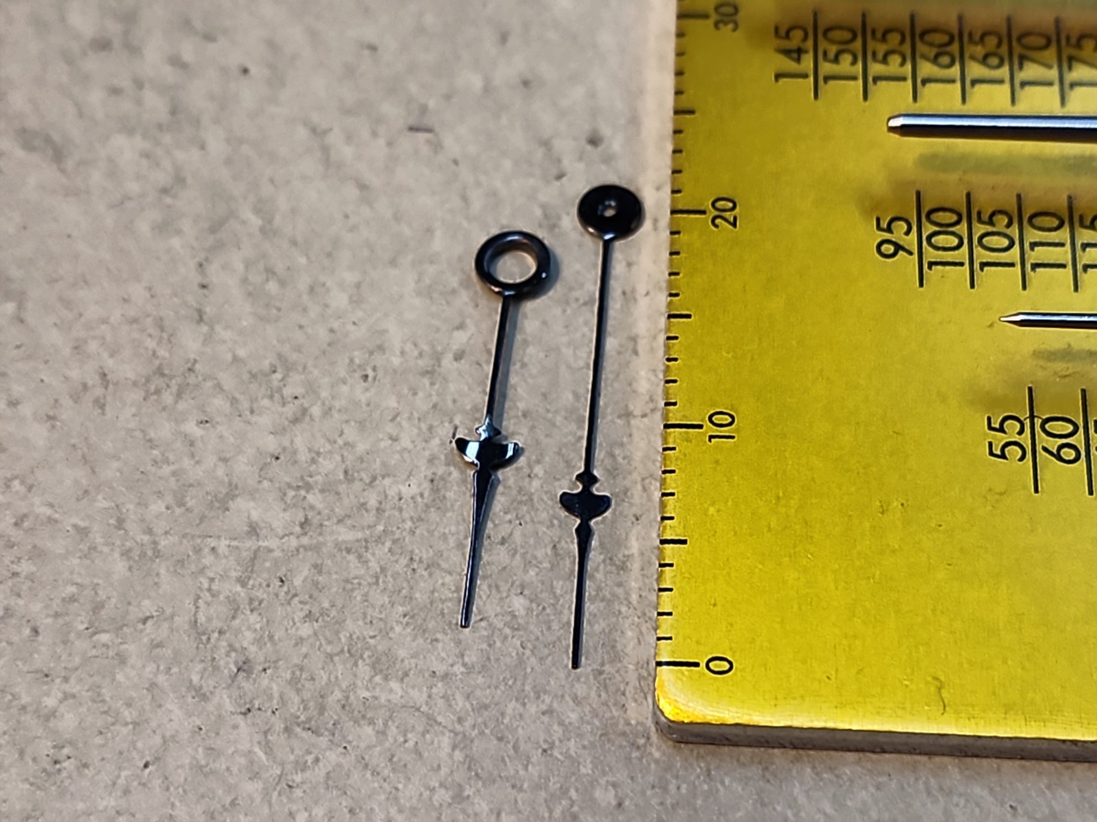 Set Of NOS Howard 18s Black Crescent Or Umbrella Hour/Min Hands 198/60