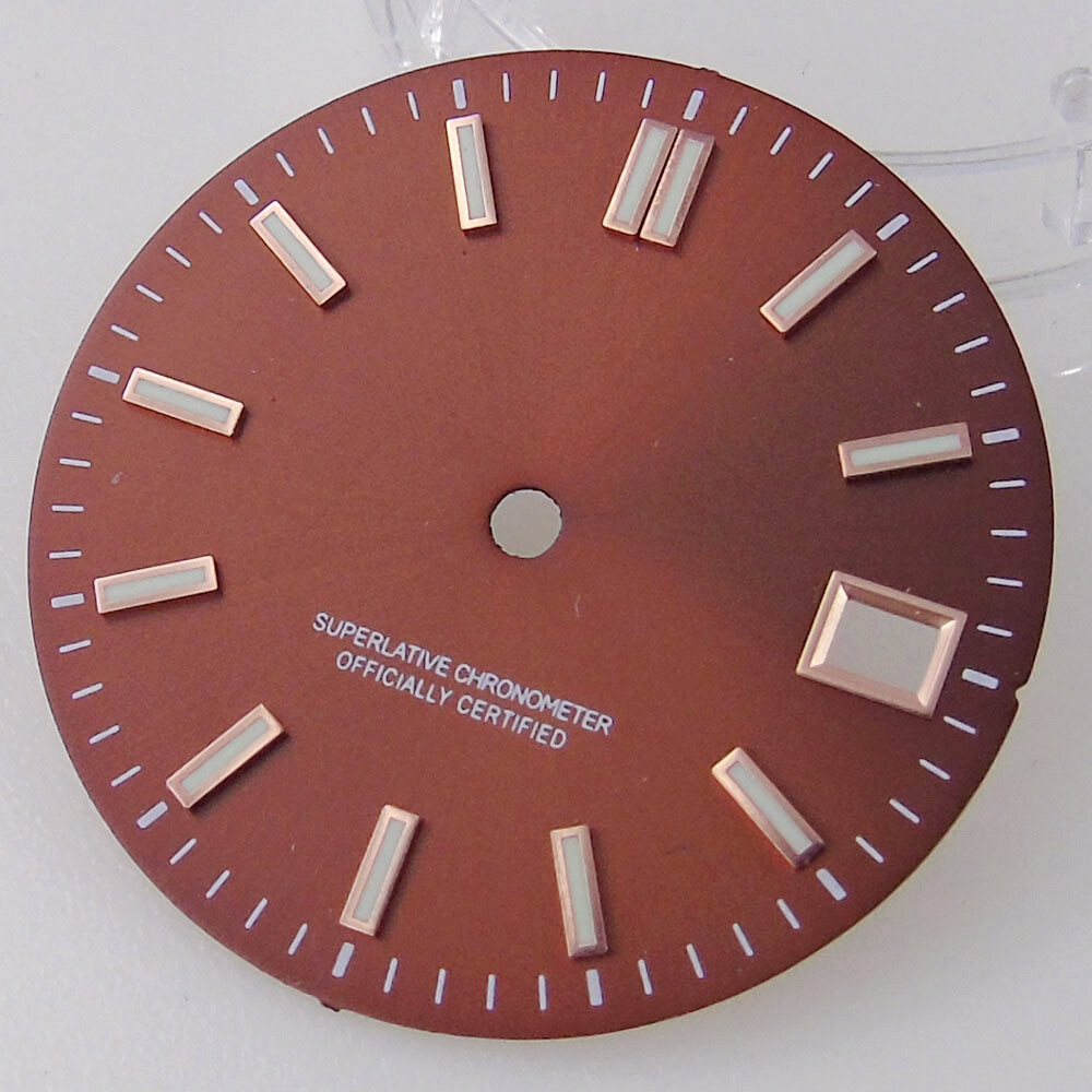 luminous 29mm Black no logo watch dial for NH35A MIYOTA2824 PT5000 Movement