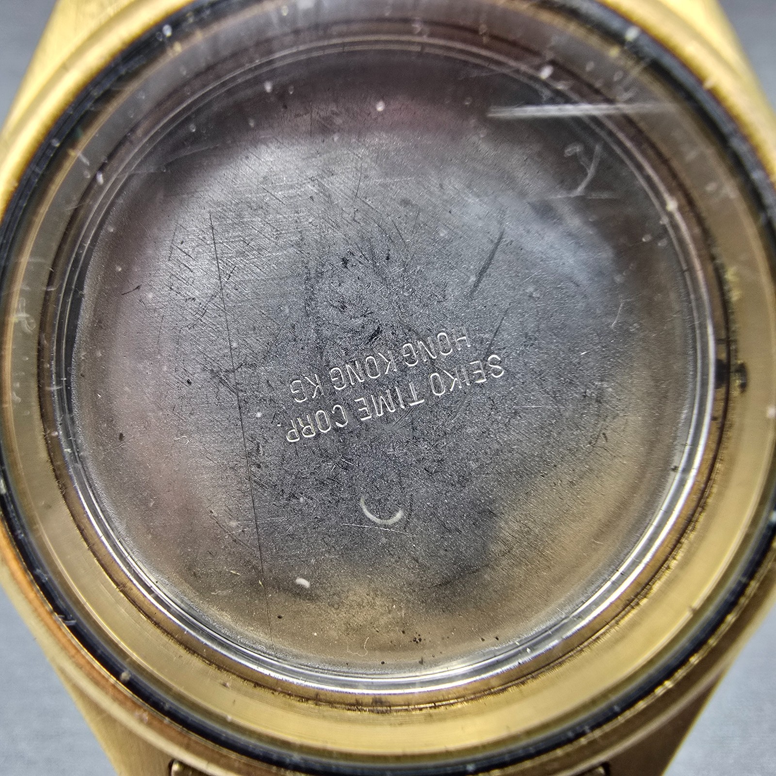 Seiko 7N43-9048 Watch Case & Bracelet Gold Tone Round 37mm W/Crystal Vintage