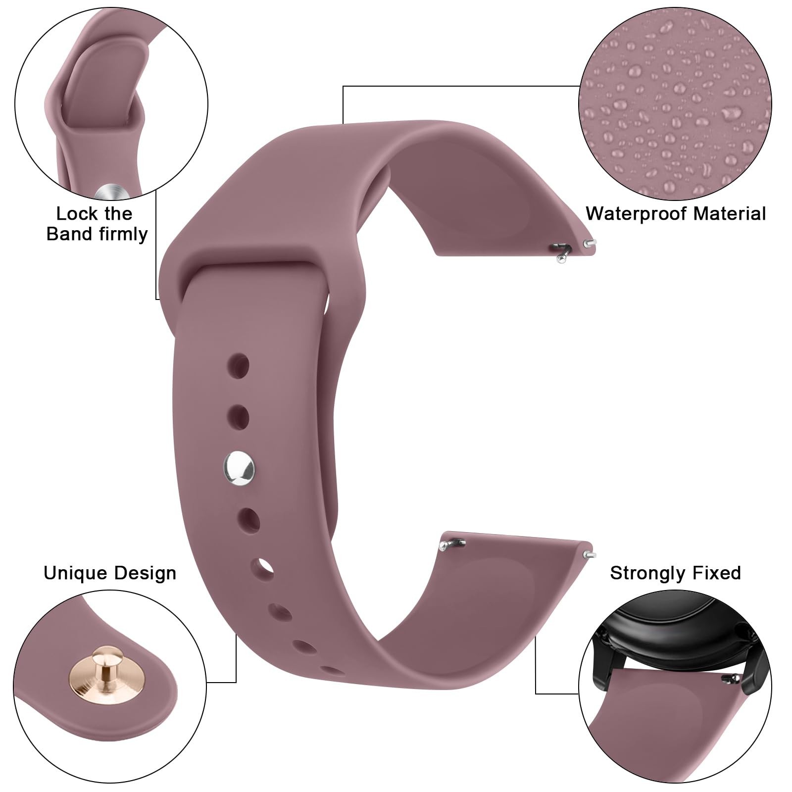 Vancle Bands for Forerunner, Vivoactive 4/Venu 3/Venu 2 – Soft Silicone Sport…