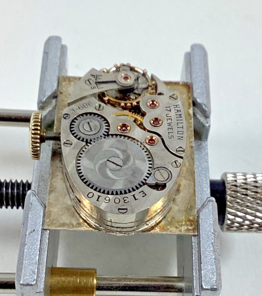 Vintage HamiltonTank Style 17 Jewel 989-E Movement Parts Repair READ
