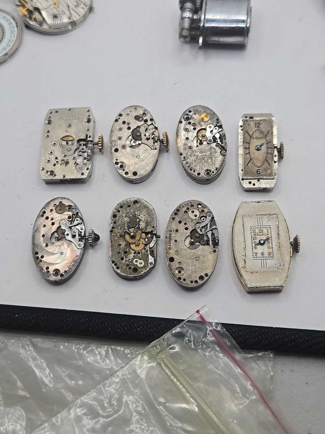 Lot Of 8 Art Deco Ladies Watch Movements Elgin Gruen Orator Bulova