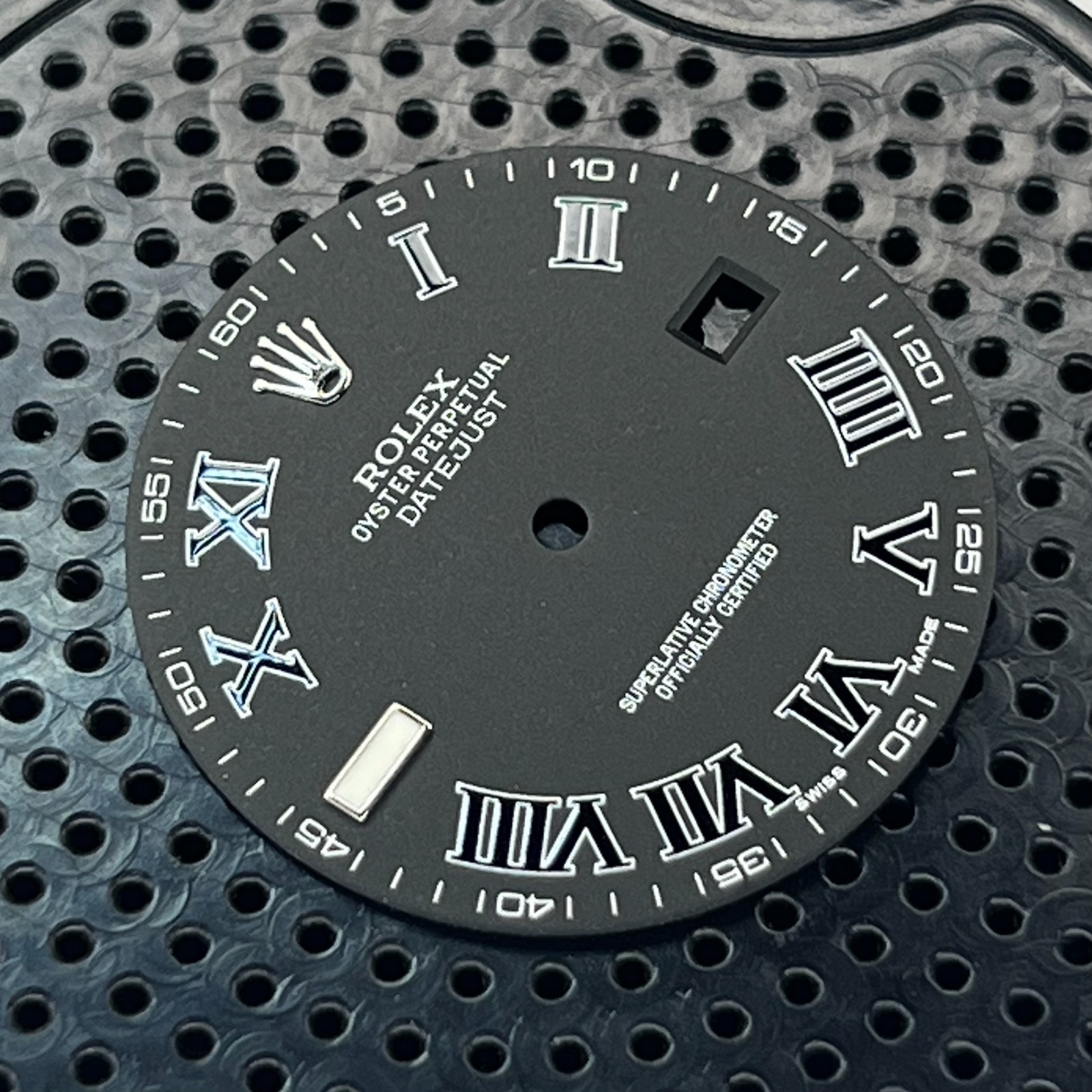 Genuine Factory Rolex Datejust II Matte Black Dial with Roman Numerals