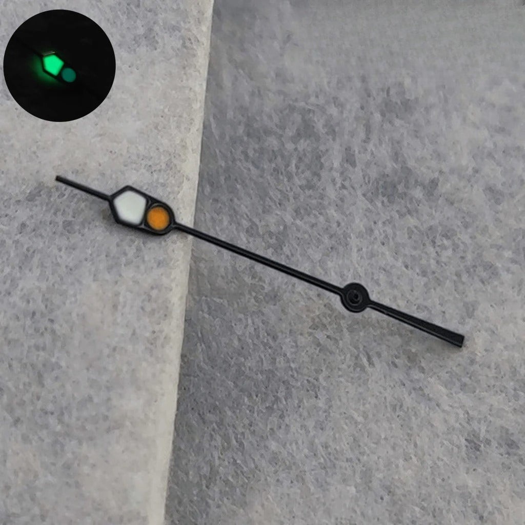 13mm Silver Black For NH35 NH36 7S26 7S36 4R35 4R36 Watches C3 Green Luminous