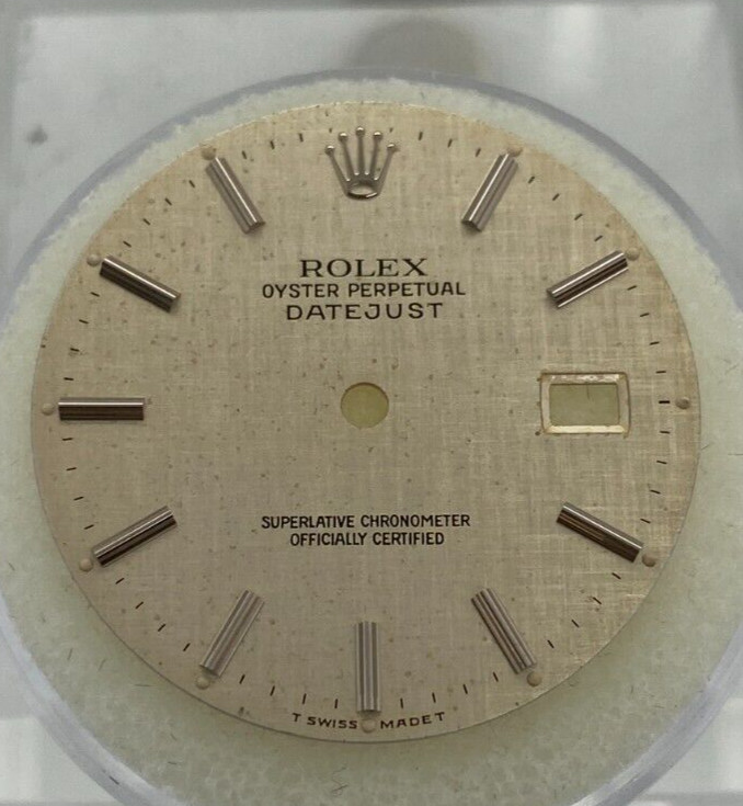 Genuine Rolex Datejust 36mm Silver Linen Watch Dial 16014 16200 116200