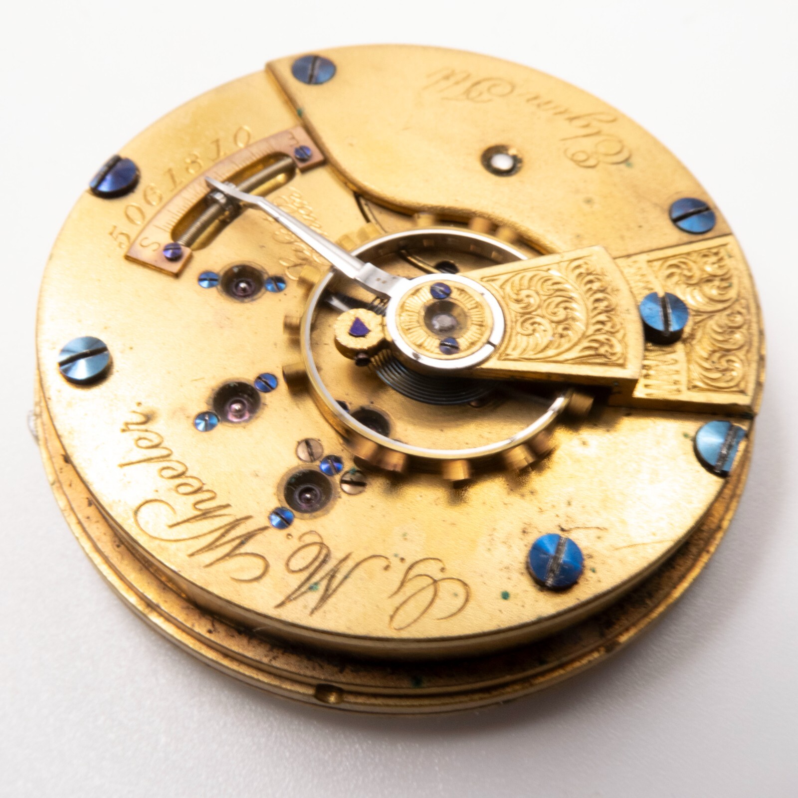 Elgin Grade 82 Model 3 18-Size 15-Jewel Lever-Set Antique Pocket Watch Movement