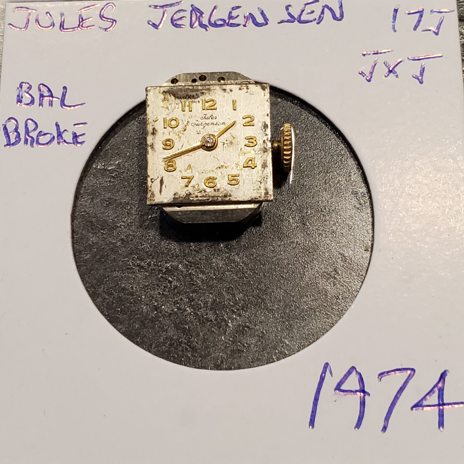 LADIES JULES JURGENSEN 17J JXJ WRIST WATCH MOVEMENT #1474