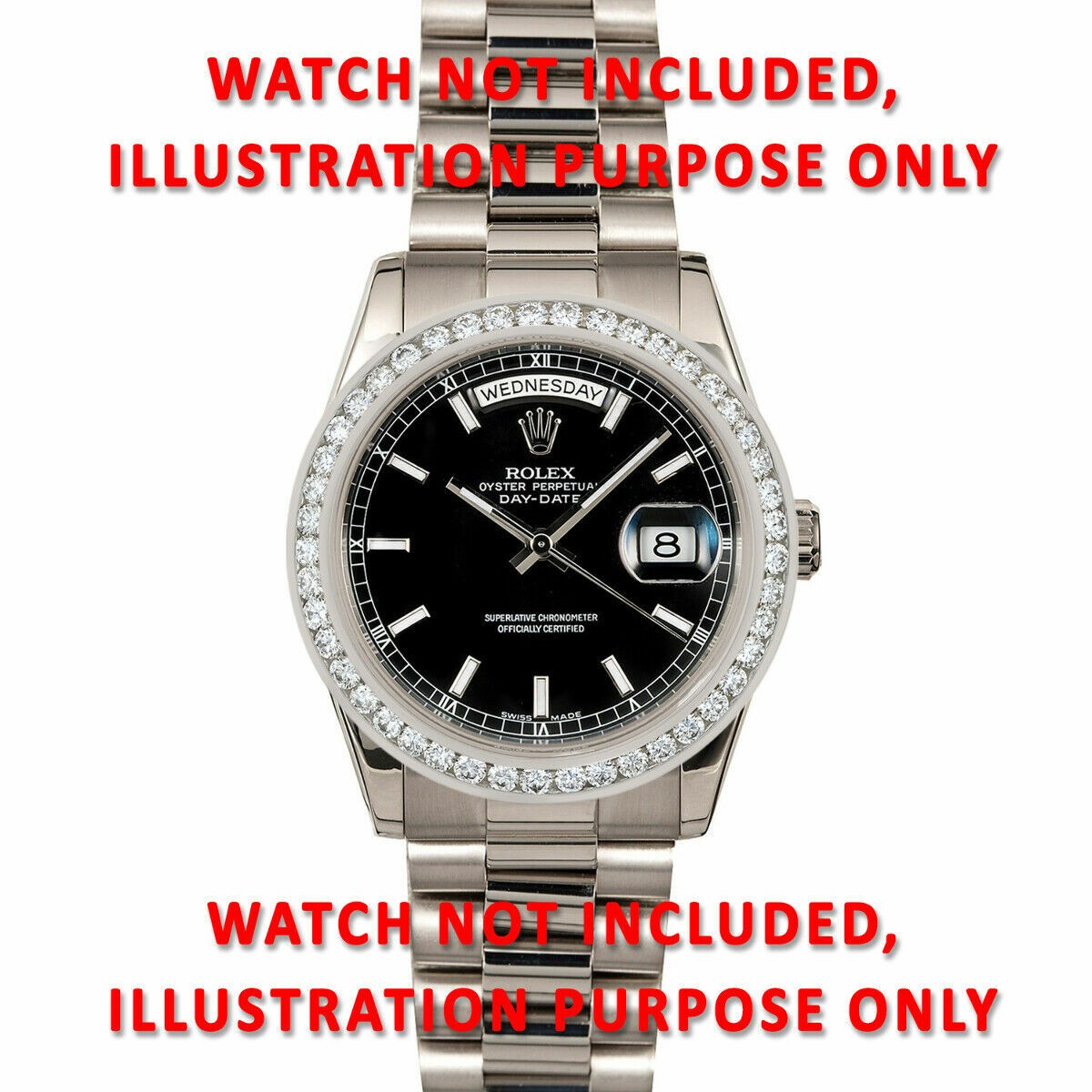 MENS 2.30CT CHANNEL SET NATURAL DIAMOND BEZEL 18KW FOR ROLEX 18079, 18239, 18249