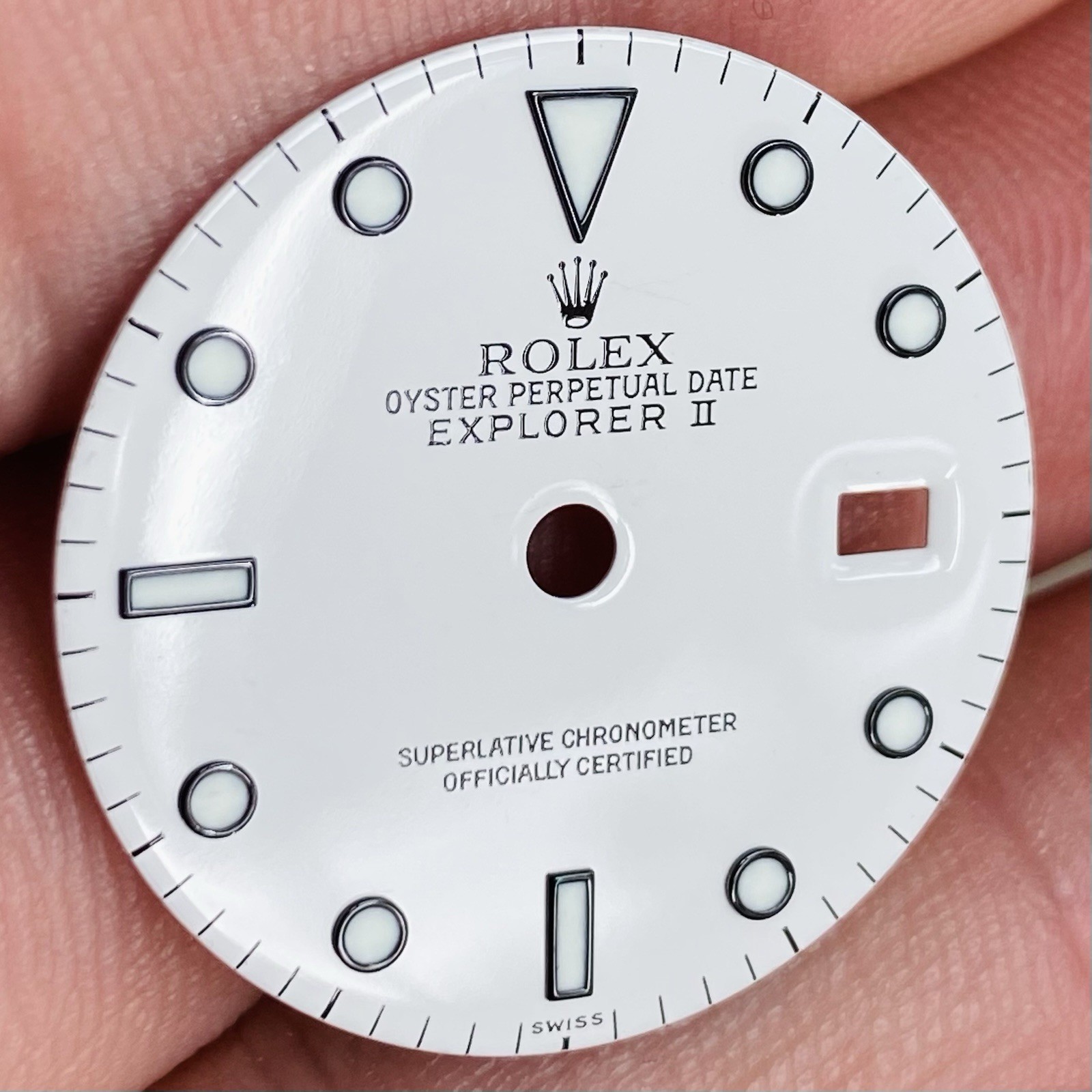 Rolex White Dial Swiss Only Luminova For Explorer 2 Model Ref 16570 & 16550