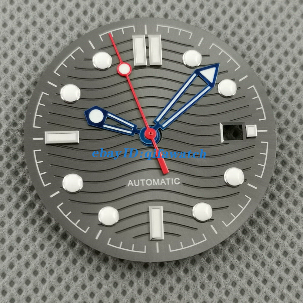 Luminous 31mm Black/Silver/Blue/Gray Watch Dial Hands Fit ETA 2824 2836 Movement