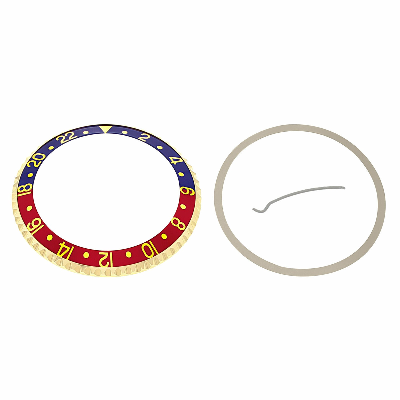 Blue Red Replacement Bezel Insert With Gold Bezel 37.70mm x 30.70mm For Rolex