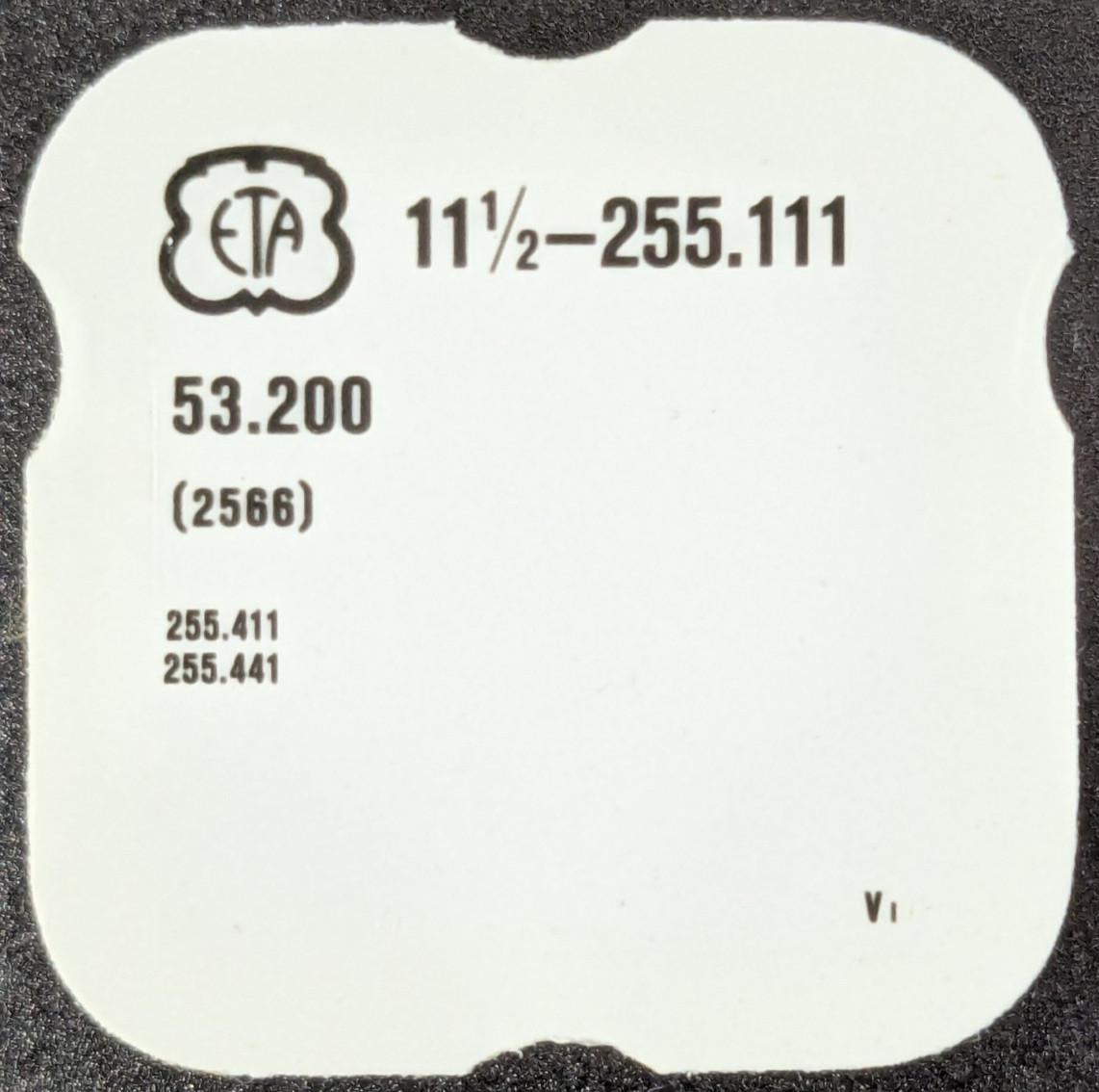 NOS ETA Quartz Watch Cal. 255.111 Date Corrector Part# 53.200 / 2566