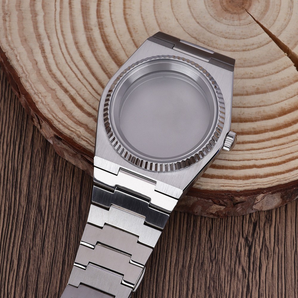 Modify PRX Mod Sapphire Silver Steel 40mm Watch Case+Strap For Seiko NH35 36 38