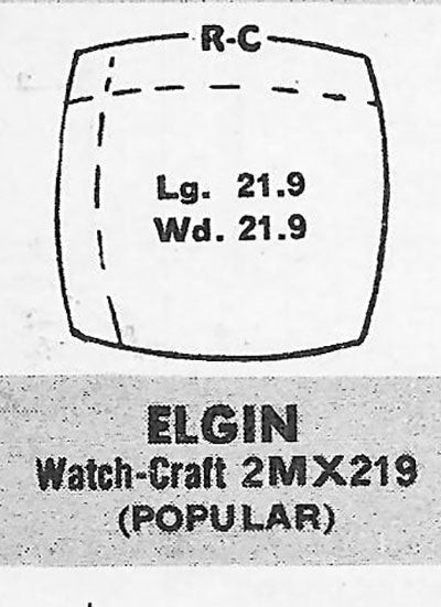 ELGIN : MULTIPLE MODELS – Cushion 21.9mm x 21.8mm