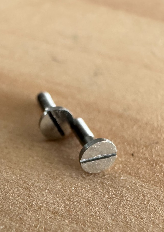 VINTAGE FLAT TOP CASE SCREWS FOR 16 SIZE HAMILTON 4992B POCKET WATCH 2 PCS