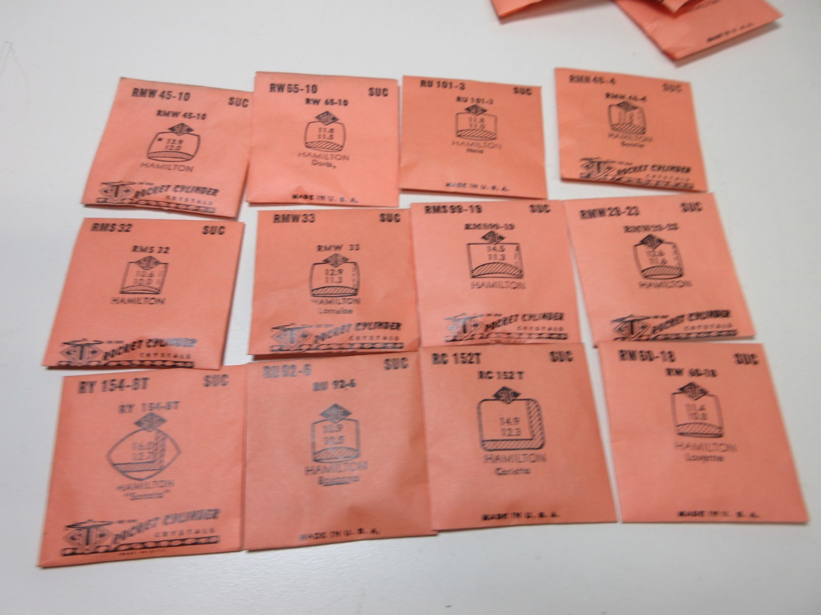 LOT OF SUC FOR HAMILTON LADIES WATCH CRYSTALS WATCHMAKER REPLACEMENT PARTS #31