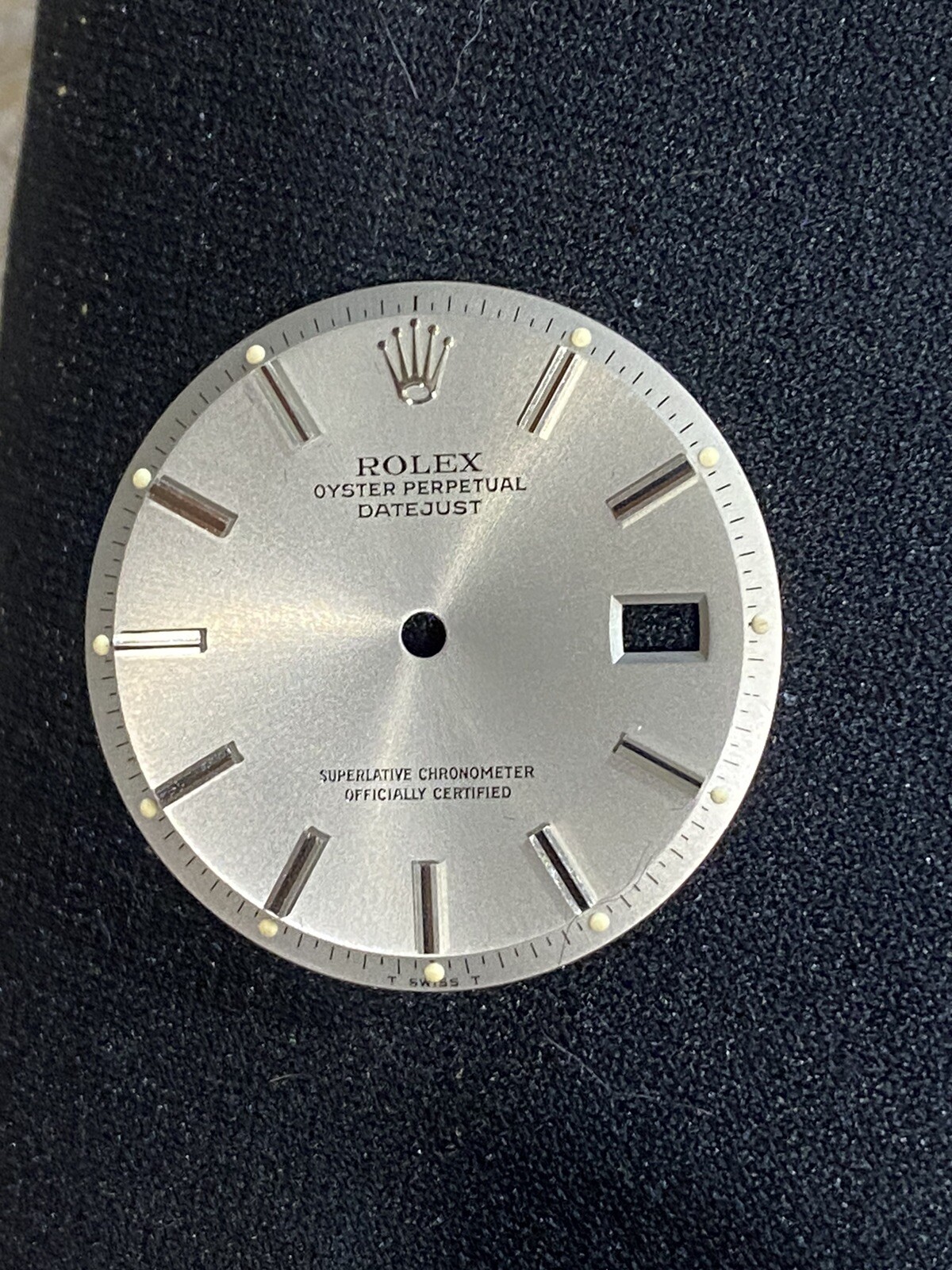 rolex 1601 silver gray t swiss t dial