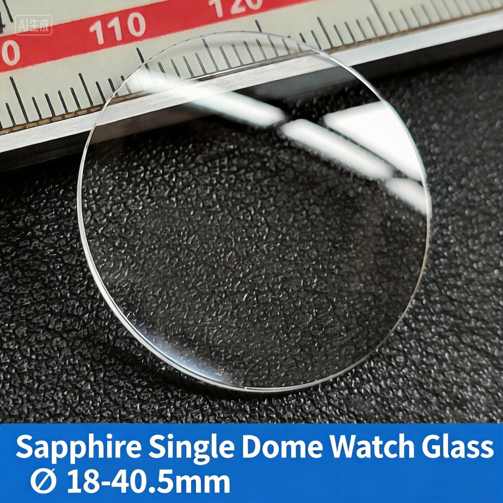 0.8-1.5mm Thick Single Dome Sapphire Glass Watch Crystal 18-40.5mm Watch Parts