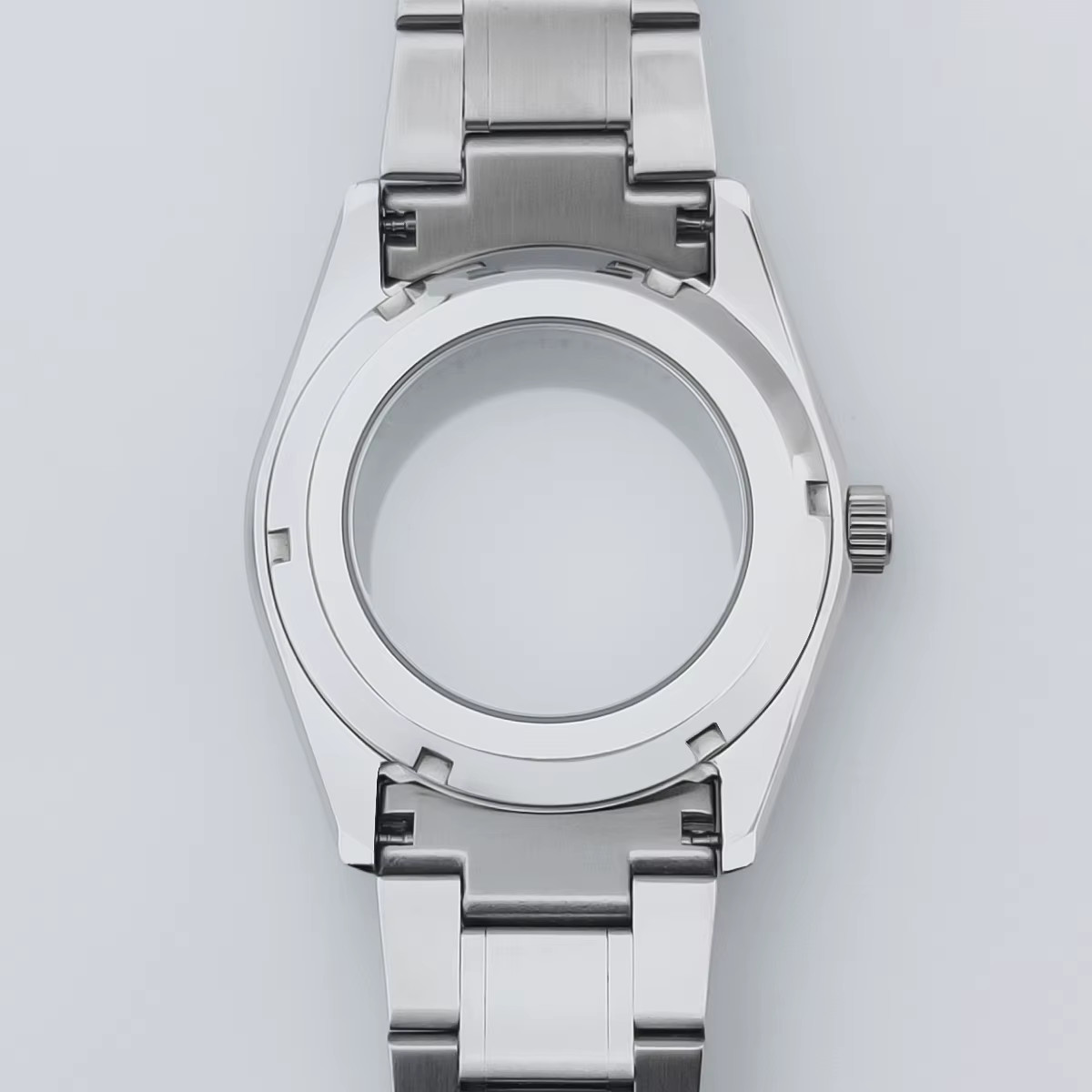 40Mm Silver Watch Case with Strap Sapphire Glass Fit NH35 NH36 NH34 NH38 NH70 NH