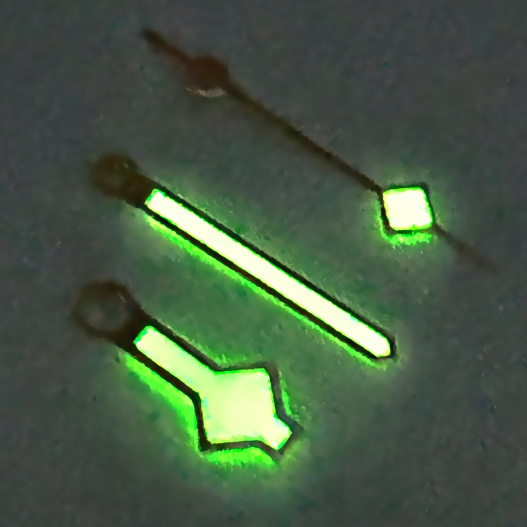 Gold Snowflake Watch Hands for Seiko NH35,NH36,7s26,7s36 SKX007 MOD.. Green Lume