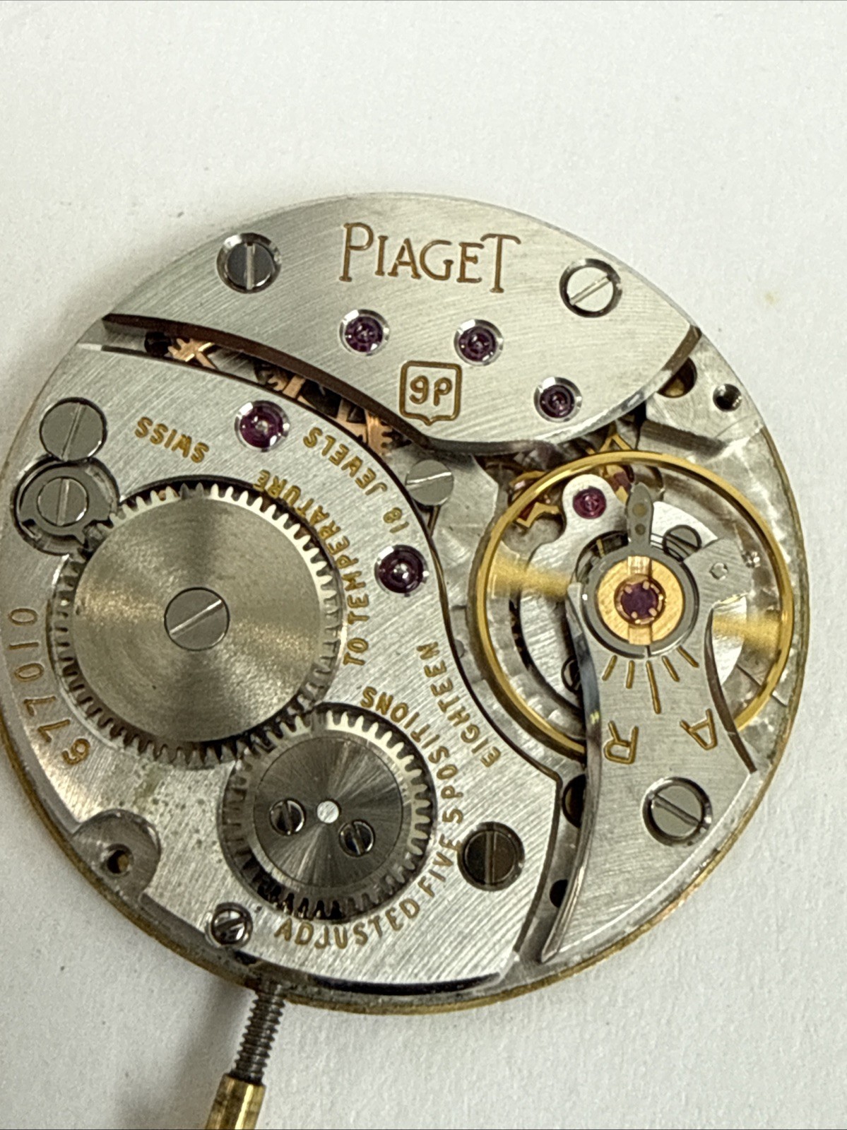Piaget 9p Complete Movement Dial Hands And Gold Crown Perfect Working Condition