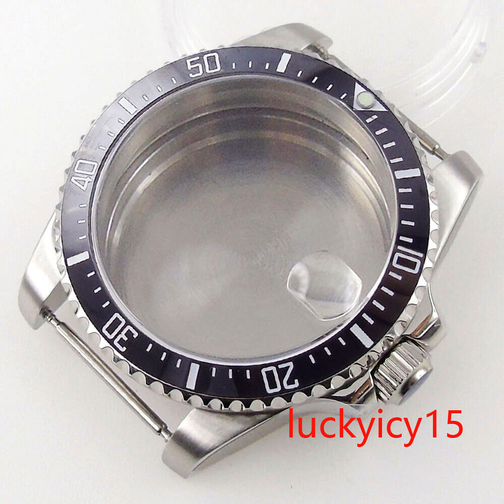 Bliger 38mm 40mm Mens Watch Case Fit NH35A Sapphire Glass Black Ceramic Bezel