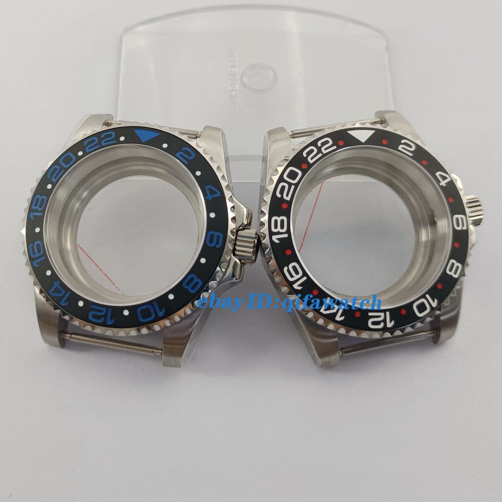 40mm silver Watch Case Sapphire glass Ceramics Bezel Fit NH34 NH35 NH36 movement