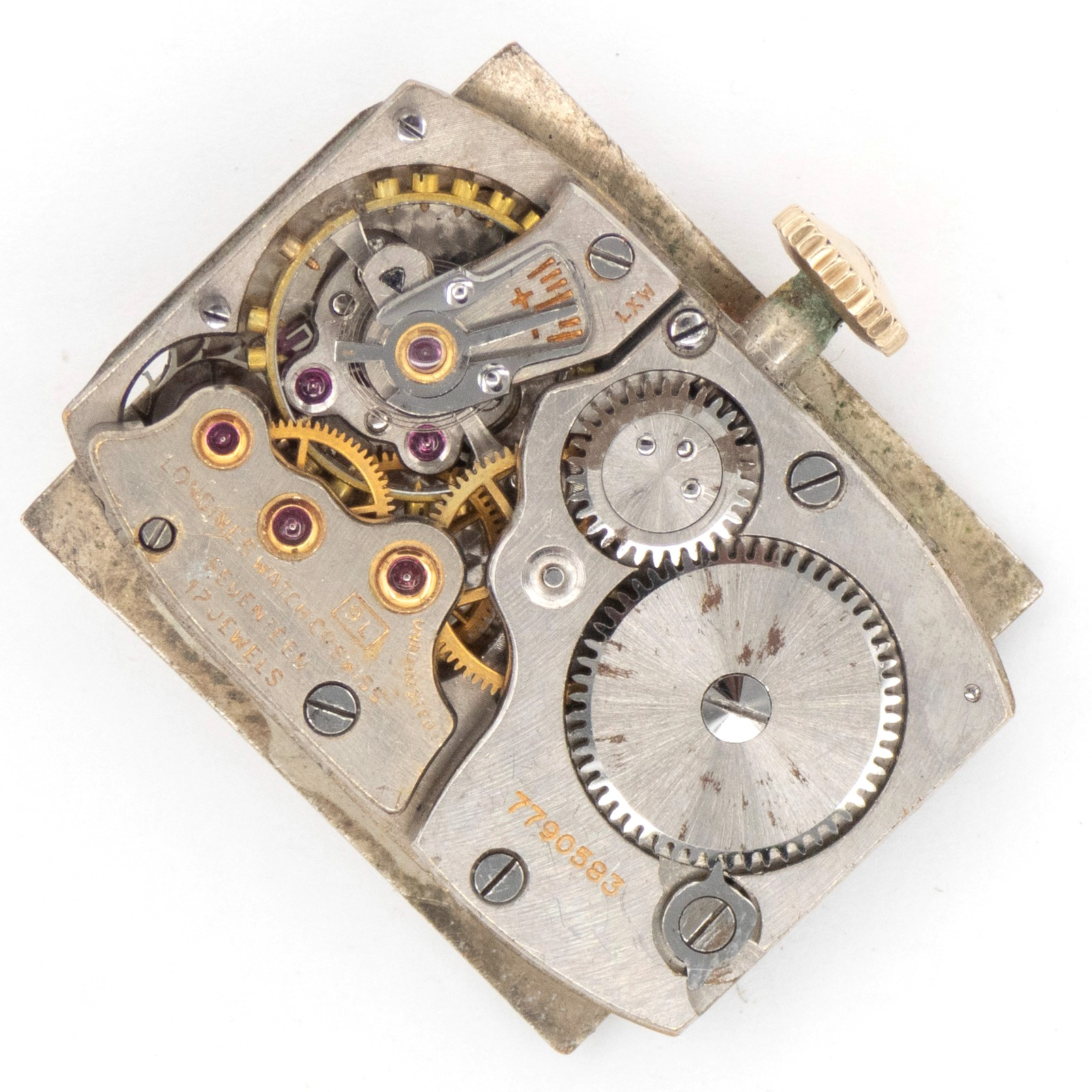 Vintage Longines Caliber 9L 17-Jewel Wristwatch Movement, Runs