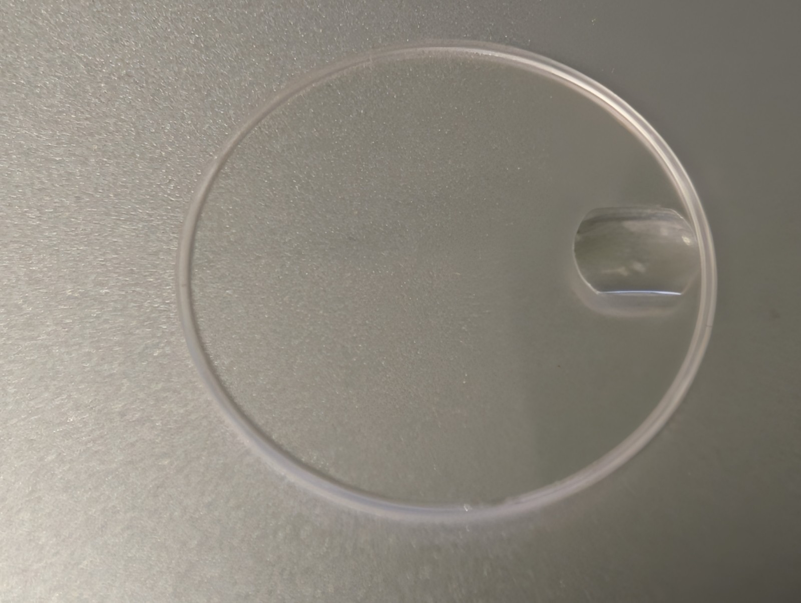 Genuine Rolex 246c Midsize Sapphire Crystal used, 25.3mm diameter loupe cracks