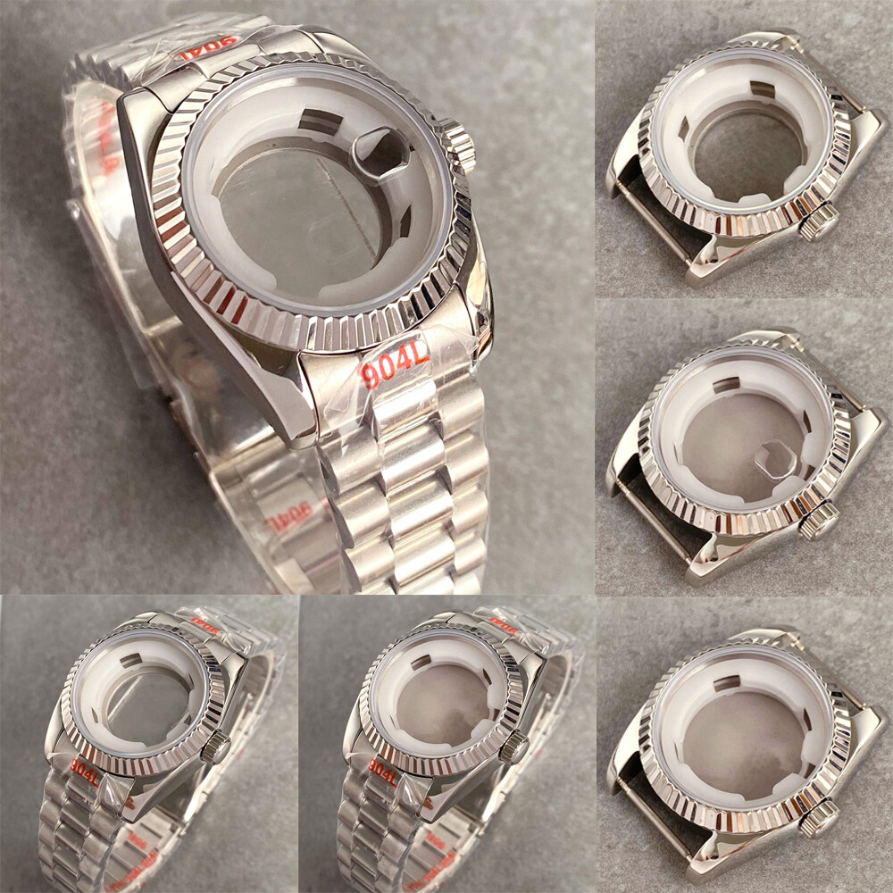 31mm Fluted Bezel Women Watch Case For NH05 NH06 Automatic Bracelet Sapphire