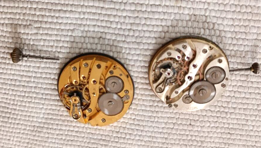 LOT OF 2 EXTRA FINE POCKET WATCH MOVEMENTS ORATOR AND OTHER FOR REPAIR /PARTS