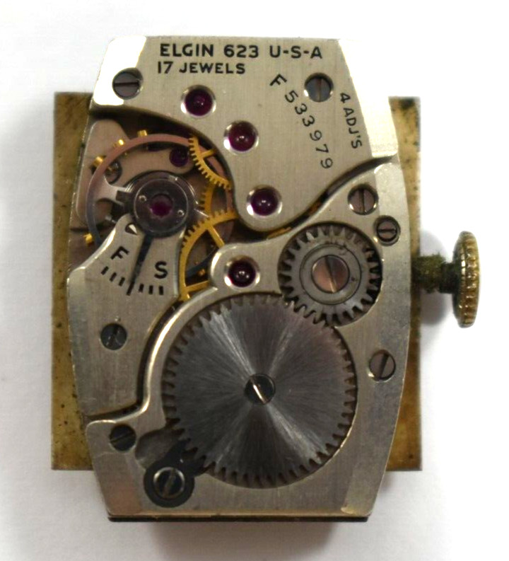 Vintage Elgin Manual Wind 17J 623 Wrist Watch Movement lot.a2