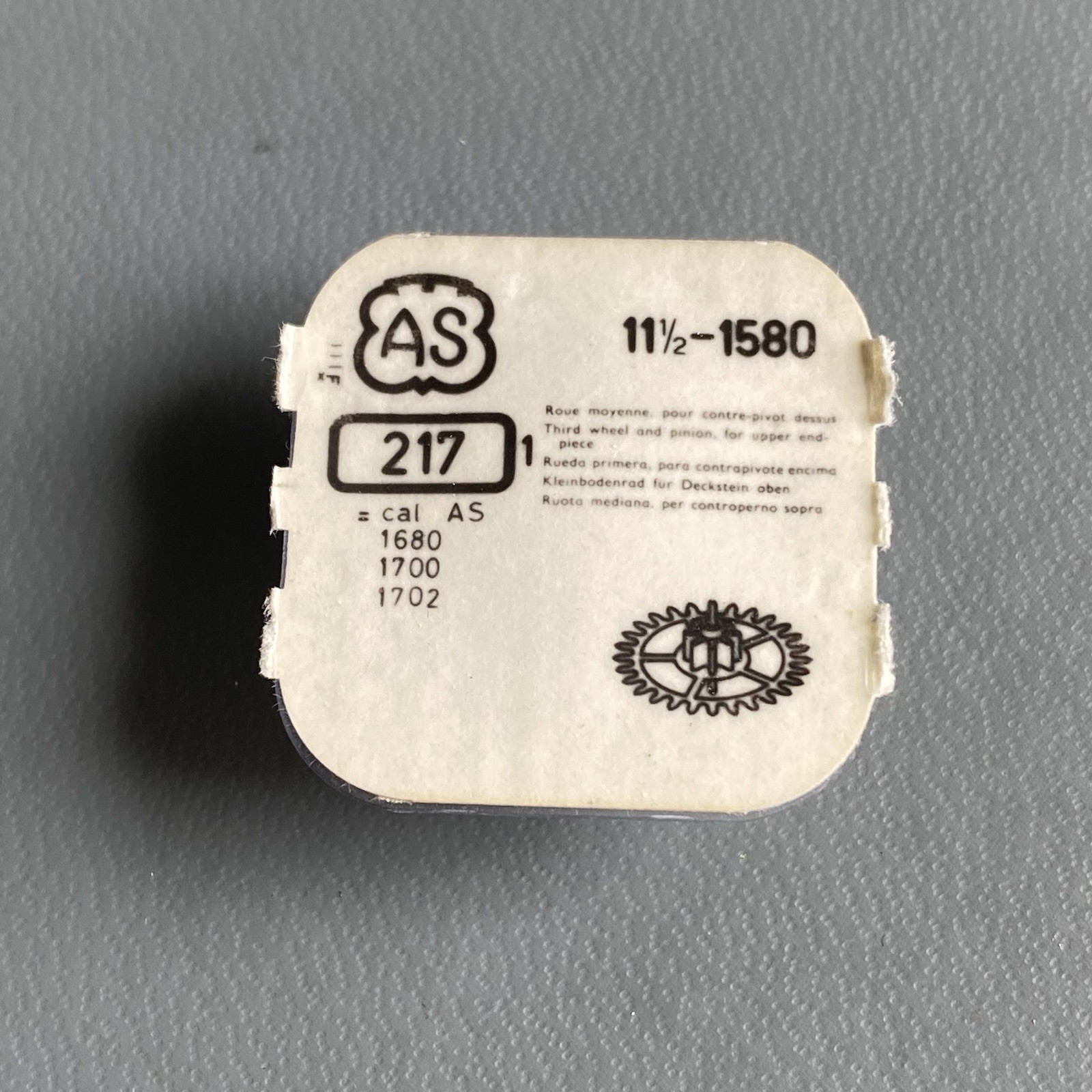 Genuine AS Third Wheel Cal. 1580 1680 1700 1702 Part 217 NOS