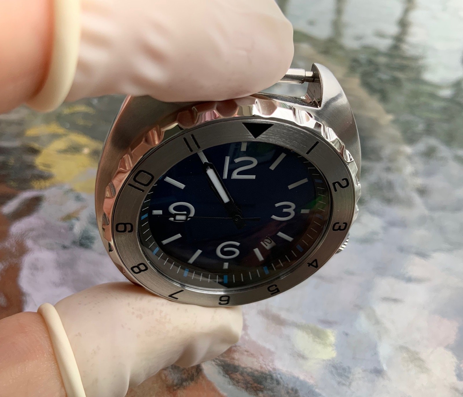 Dark Blue Sunburst Spork Watch Dial – 28.5mm – CT802