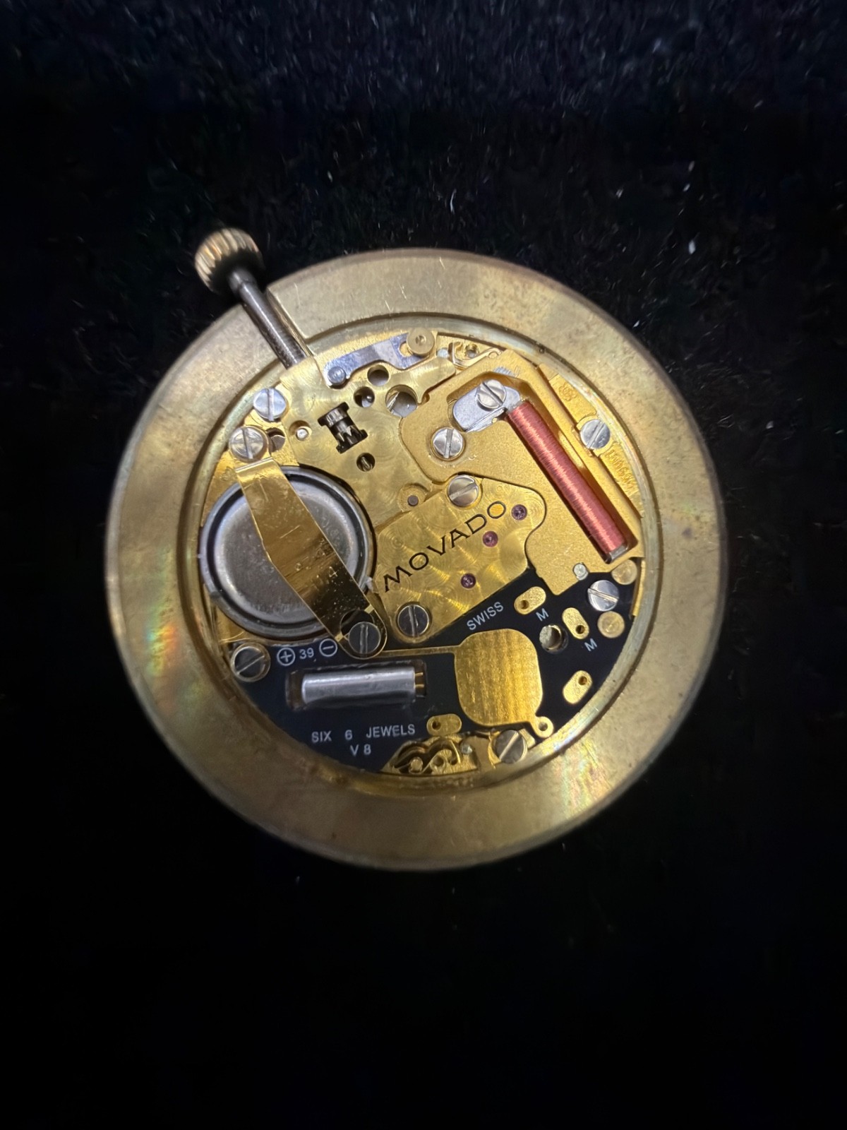Movado Museum-Style Roman Dial + Swiss Quartz Movement “Six 6 Jewels”