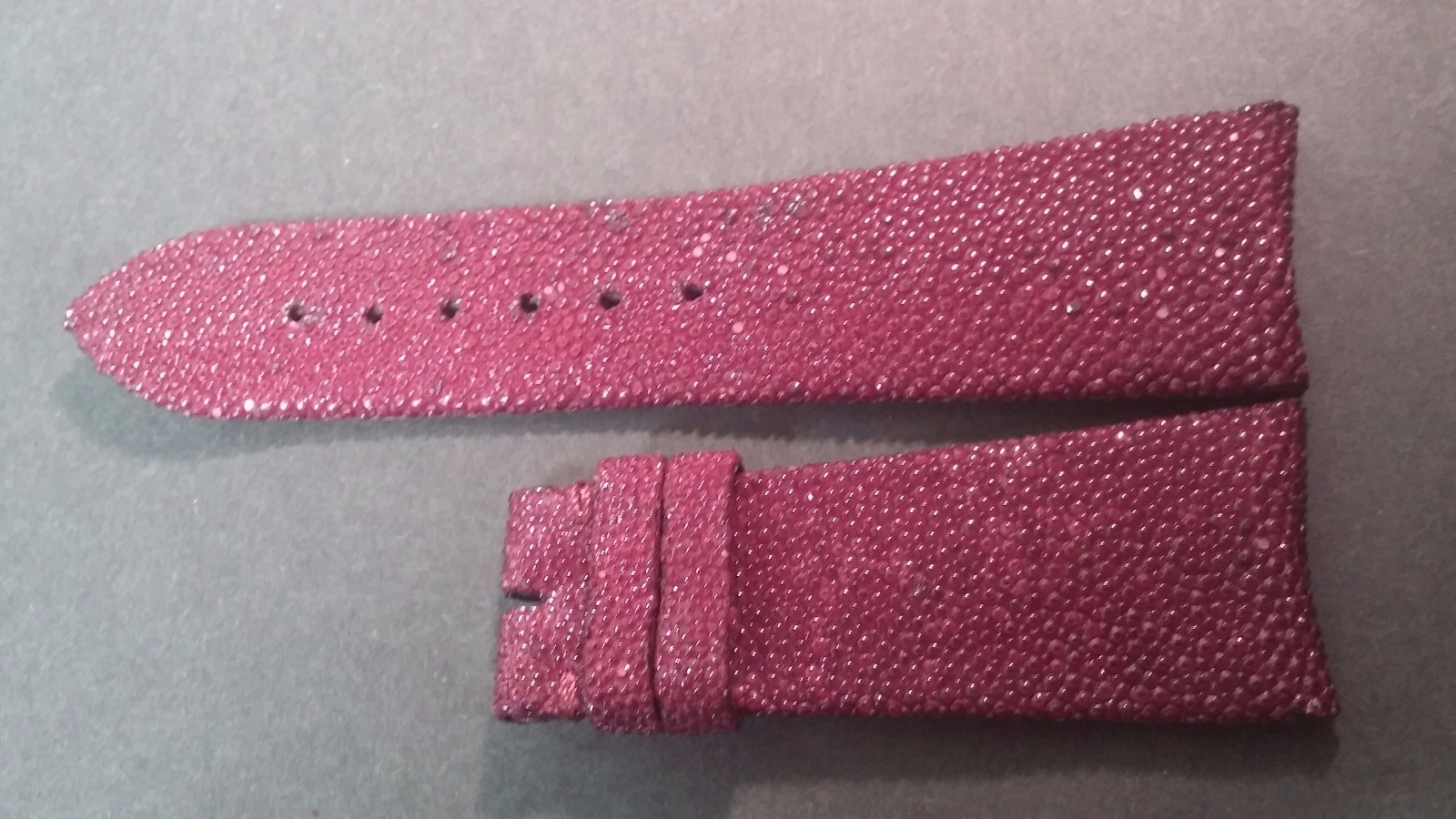 Jean Richard band Stingray 22/18mm Burgundy color band SHORT length