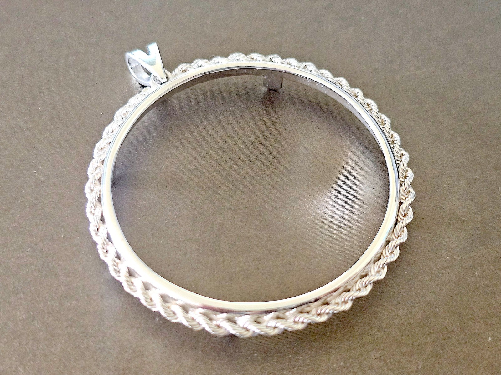925 Sterling Silver Eagle Rope Edge Bezel for 41mm 1 oz Coins