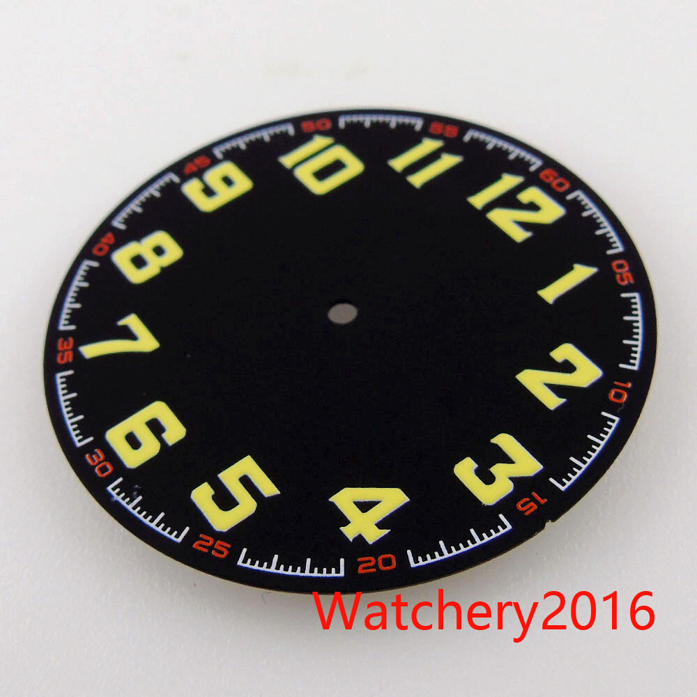 40.4mm Watch Dial Hand Green Luminous Fit NH35 ETA 2824 movement Rose Gold Edge